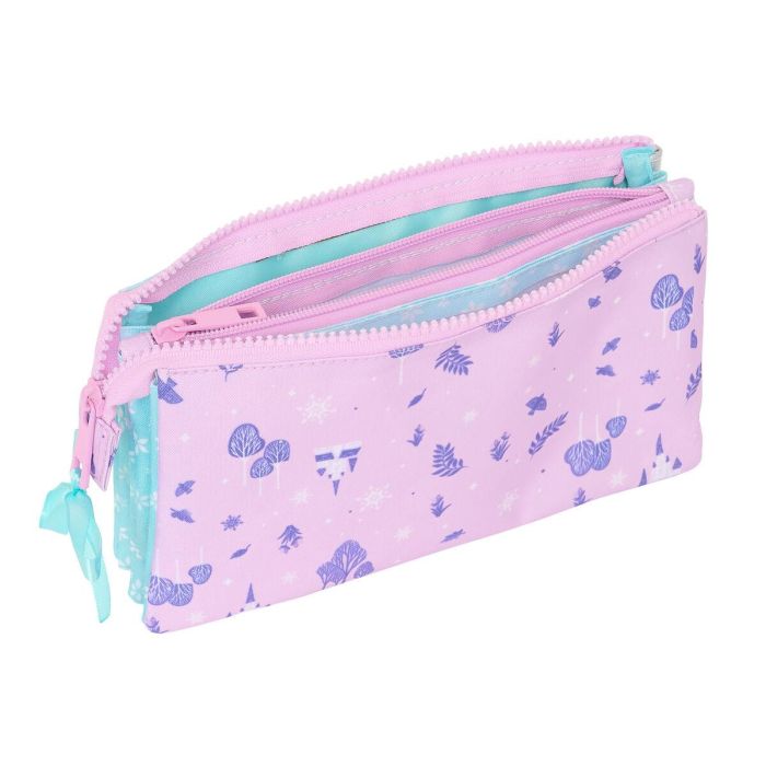 Portatodo Triple Frozen Cool days Violeta Azul cielo 22 x 12 x 3 cm 2