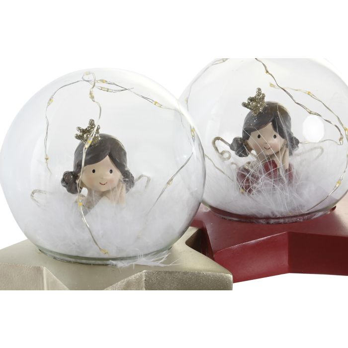 DKD Home Decor Figura Navidad Moderna de Resina con Luz LED, Forma de Bola, 11x18x15 cm (2 Unidades) 1 DKD Home Decor Figura Navidad Moderna de Resina con Luz LED, Forma de Bola, 11x18x15 cm (2 Unidades) 1
