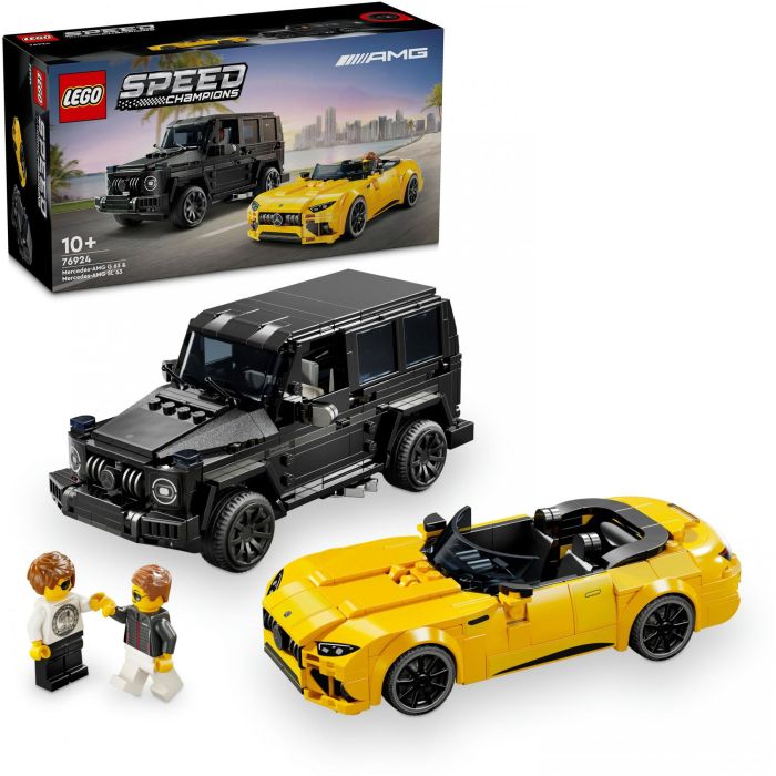 LEGO 76924 Speed Champions Mercedes-AMG G 63 y SL 63 - Pack Doble Coches de Juguete Construible Negro y Amarillo 2