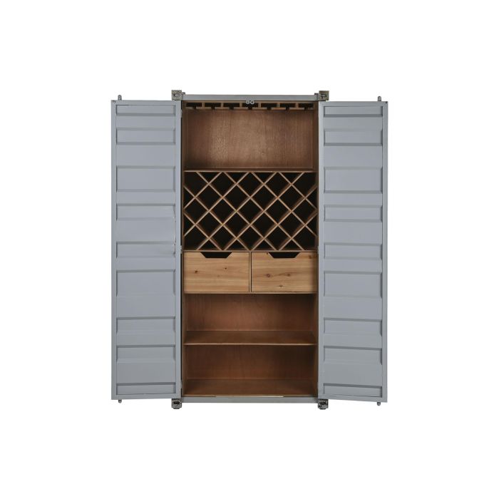 DKD Home Decor Botellero Vintage Gris Metal y MDF 41 x 157.5 x 76.5 cm 3