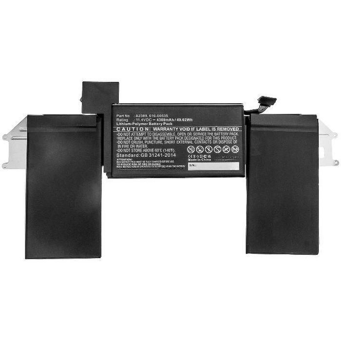 CoreParts Laptop Battery for MacBook 49.02Wh Li-Polymer 11.4V 4300mAh for Apple MacBook Air 13(Late 2020), MacBook Air 13-inch A2389, A2337 CoreParts Laptop Battery for MacBook 49.02Wh Li-Polymer 11.4V 4300mAh for Apple MacBook Air 13(Late 2020), MacBook Air 13-inch A2389, A2337
