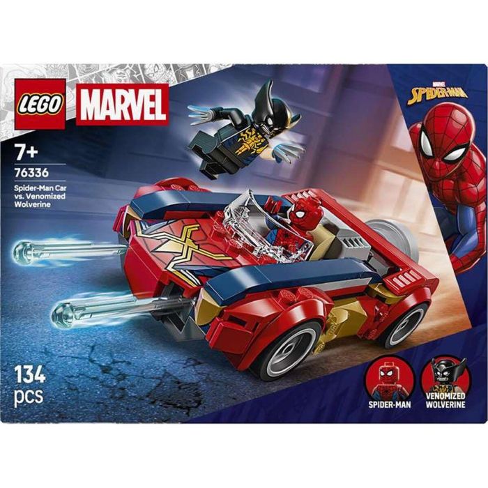 Lego Juego de Construcción Coche de Spider-Man vs. Lobezno Venomizado Super Heroes Marvel Niños +6 Años 2
