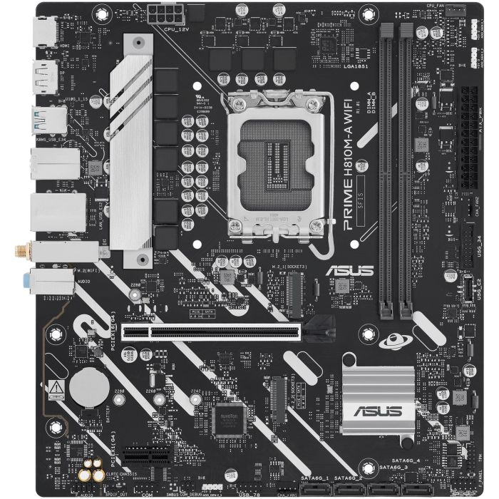 Asus 90MB1KJ0-M0EAY0 Placa Base PRIME H810M-A WiFi Socket 1851 Micro ATX DDR5 Wi-Fi 6 Doble M.2 PCIe 4.0 64Gbps para Intel Core Ultra 1 Asus 90MB1KJ0-M0EAY0 Placa Base PRIME H810M-A WiFi Socket 1851 Micro ATX DDR5 Wi-Fi 6 Doble M.2 PCIe 4.0 64Gbps para Intel Core Ultra 1