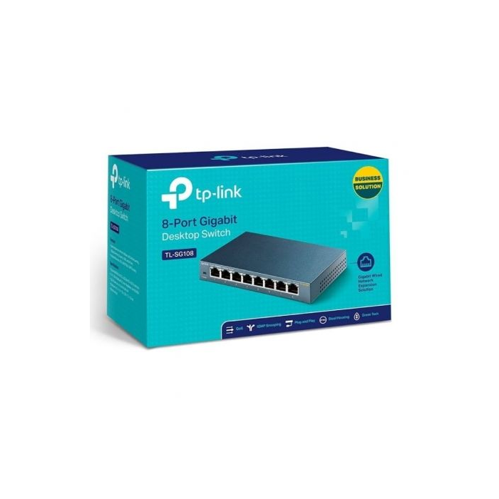 Switch TP-Link TL-SG108 V3.0 8 Puertos/ RJ-45 10/100/1000 3 Switch TP-Link TL-SG108 V3.0 8 Puertos/ RJ-45 10/100/1000 3