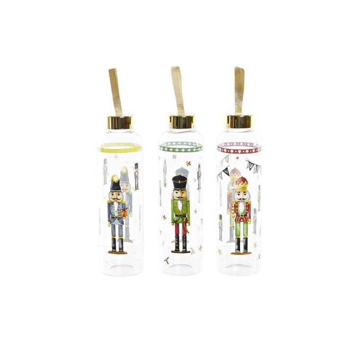 Botella Navidad Fantasia DKD Home Decor Multicolor Transparente 6.5 x 24 x 6.5 cm (3 Unidades)