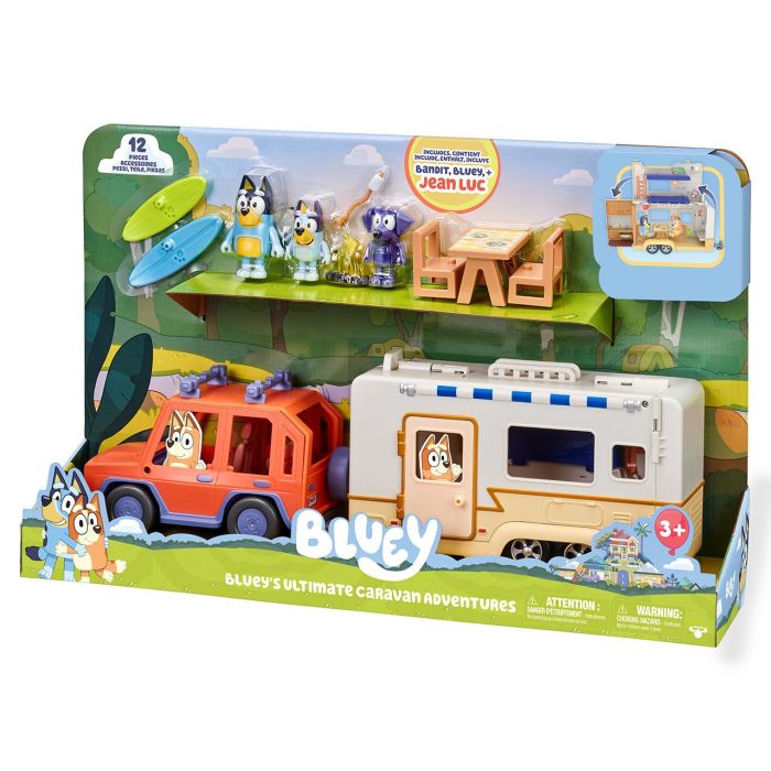 MOOSE 13096 Set Cruiser y Campervan Bluey con 3 Figuras – Juguete Transformable para Niños +3 Años 3