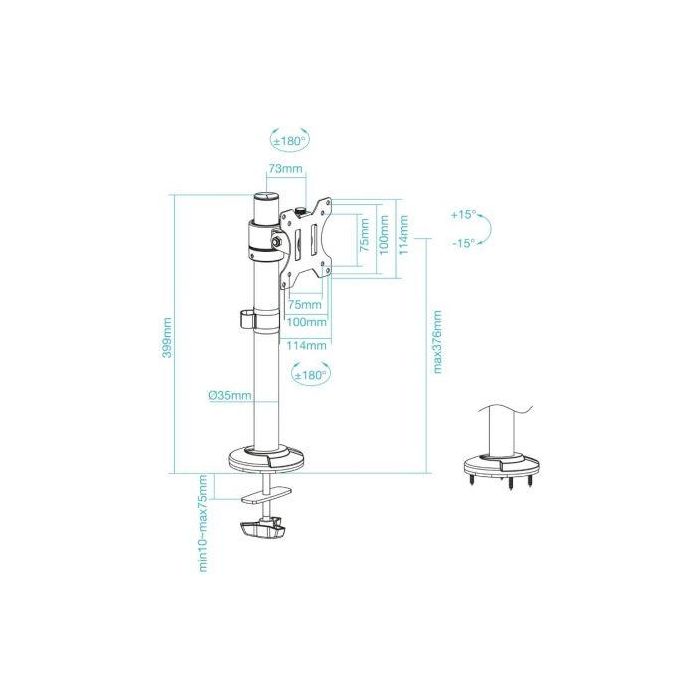 Soporte de Mesa para Pantalla TooQ DB1131TN-B 17" 32" 8 kg 2