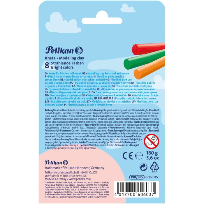 Pelikan Knete Creaplast« 198/8FS. 8 Farben Faltschachtel 2 Pelikan Knete Creaplast« 198/8FS. 8 Farben Faltschachtel 2