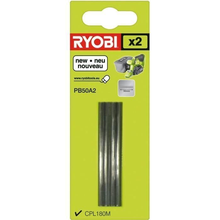 Ryobi CPL180MHG - Cuchillas de Carburo Desechables 50 mm (2 Unds) para Plano Eléctrico ONE+ Ryobi CPL180MHG - Cuchillas de Carburo Desechables 50 mm (2 Unds) para Plano Eléctrico ONE+
