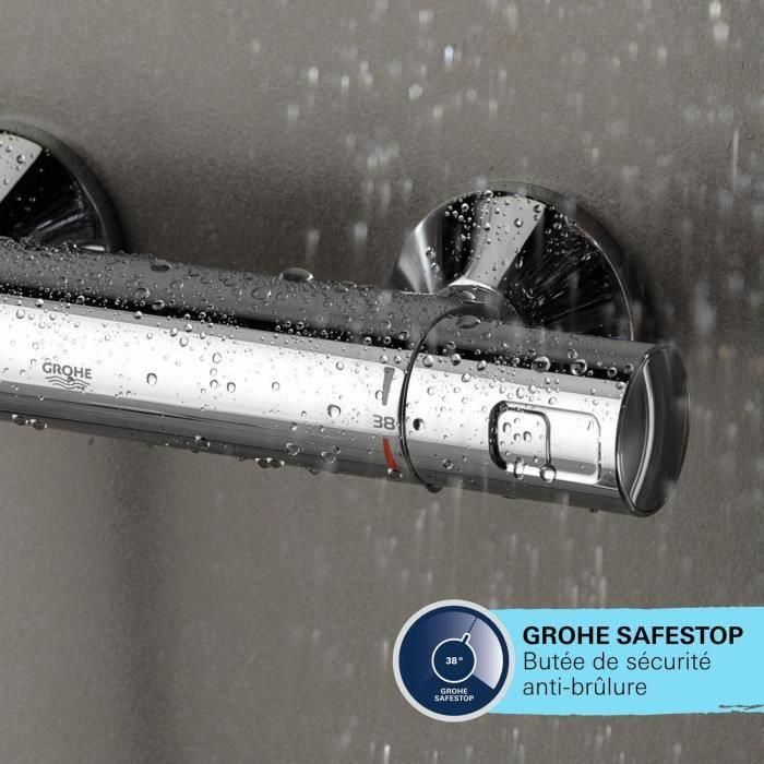 Columna de ducha con mezclador termostático - Ahorro de agua - GROHE Vitalio Comfort 250 - Cromo - 26696001 5 Columna de ducha con mezclador termostático - Ahorro de agua - GROHE Vitalio Comfort 250 - Cromo - 26696001 5