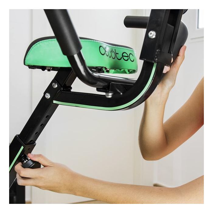 Cecotec 07016 Bicicleta Estática Plegable X-Bike Pro, Rodillo Entrenamiento Magnético con Respaldo, Pulsómetro y Pantalla LCD 3