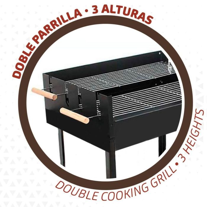 Barbacoa de Carbón con Ruedas Aktive Metal esmaltado 100,5 x 88,5 x 40 cm Negro 5