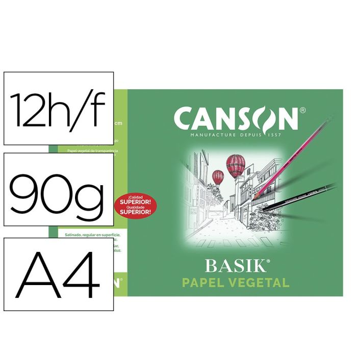 Canson Minipack Vegetal Basik 12 Hojas 21x29,7 cm