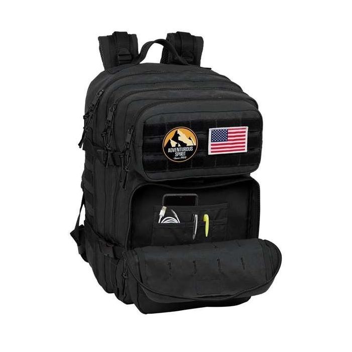 Mochila militar portatil 15,6'' safta basic "negro" 30x48x23cm 3