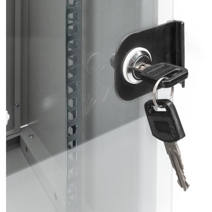 Digitus Carcasa Mural Compacta 9HE 254mm 10" con Puerta de Cristal Gris 6