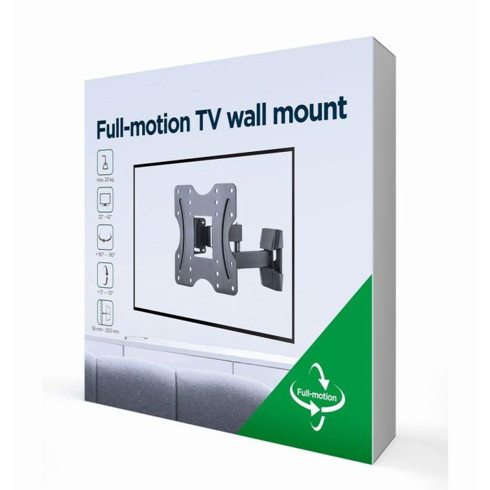 Gembird WM-42ST-01 Soporte de Pared Articulado para TV de 23-42 pulgadas, 20kg de Carga, Compatible VESA 100x100 a 200x200, Negro 1 Gembird WM-42ST-01 Soporte de Pared Articulado para TV de 23-42 pulgadas, 20kg de Carga, Compatible VESA 100x100 a 200x200, Negro 1