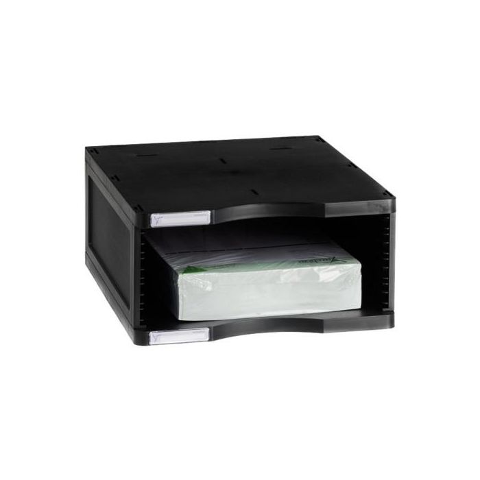 Archivo 2000 Soporte para Monitor Poliester 100% Reciclado Compartimento A4 y Folio Negro 360x300x145 mm 1