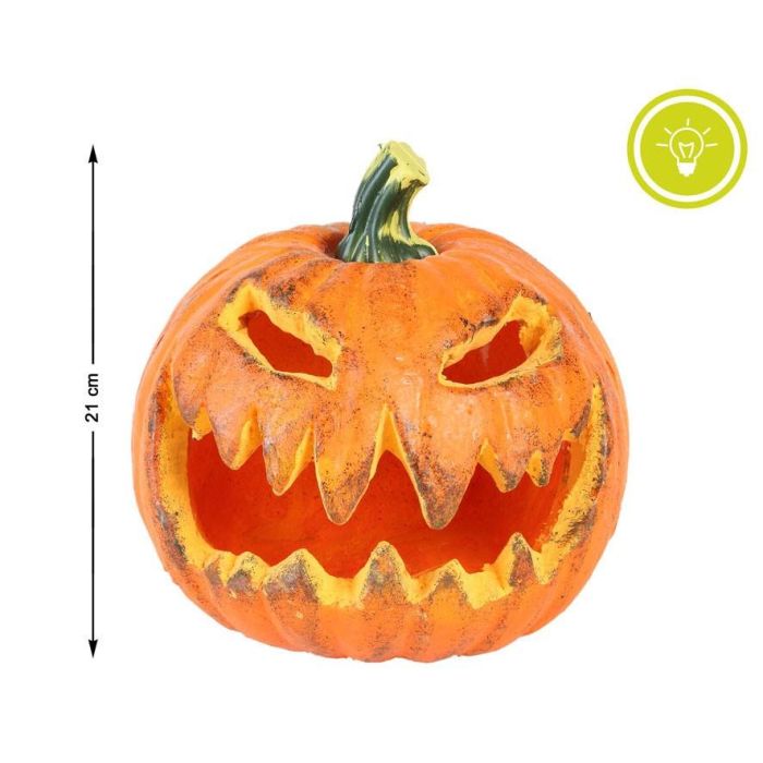 Calabaza Decorativa Naranja Con Luz Interior 21 cm Halloween