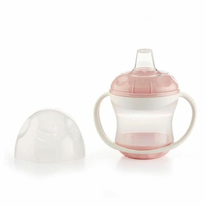 Vaso + tapa antigoteo THERMOBABY - Rosa empolvado 1