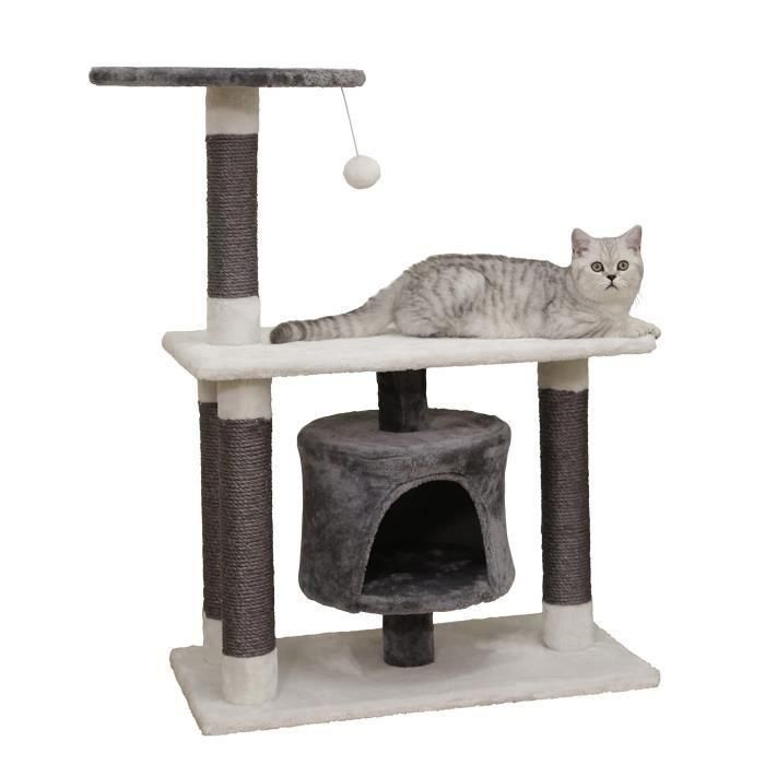 Árbol para gatos Jade Darklight, 96 cm, blanco / gris 4