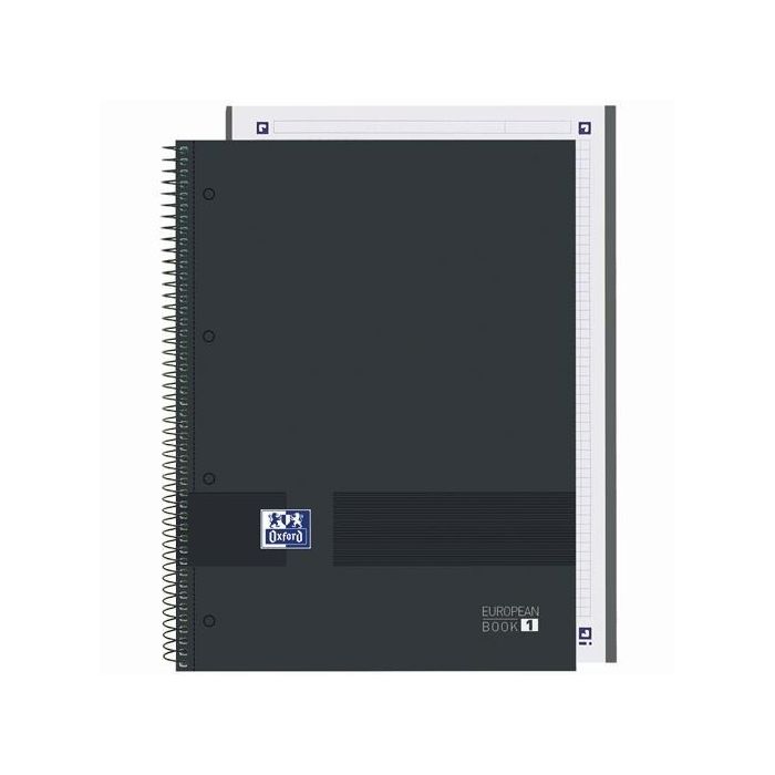 Oxford Cuaderno &You Europeanbook 1 Write&Erase 80H A4+ 5x5mm Microperforado Tapa Extradura Negro (5 Unidades) (5 Unidades)