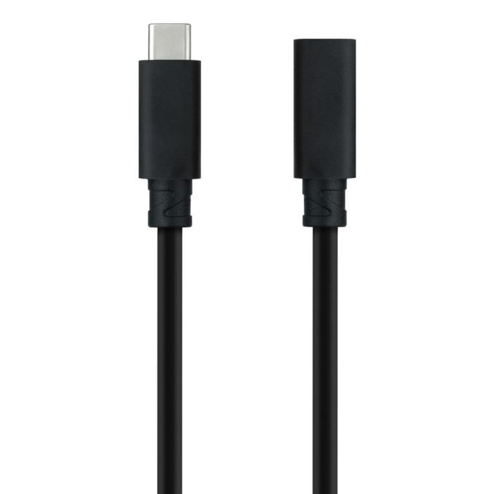 Nano Cable 10.01.4501 Cable Alargador USB Tipo-C 3.2 Macho-Hembra 20Gbps 100W 4K/60Hz Negro 1m 1