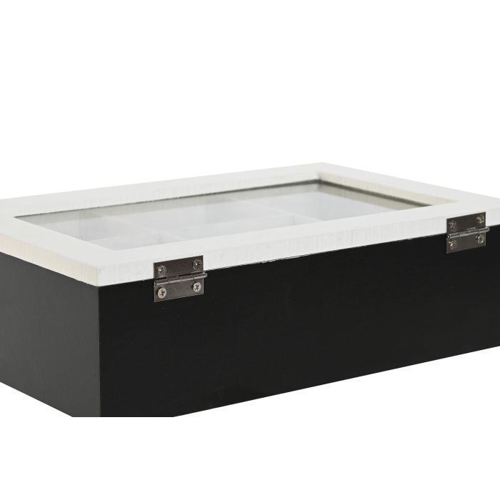 Caja Infusiones Moderno DKD Home Decor Blanco Negro 15 x 6.5 x 23 cm (2 Unidades) 2