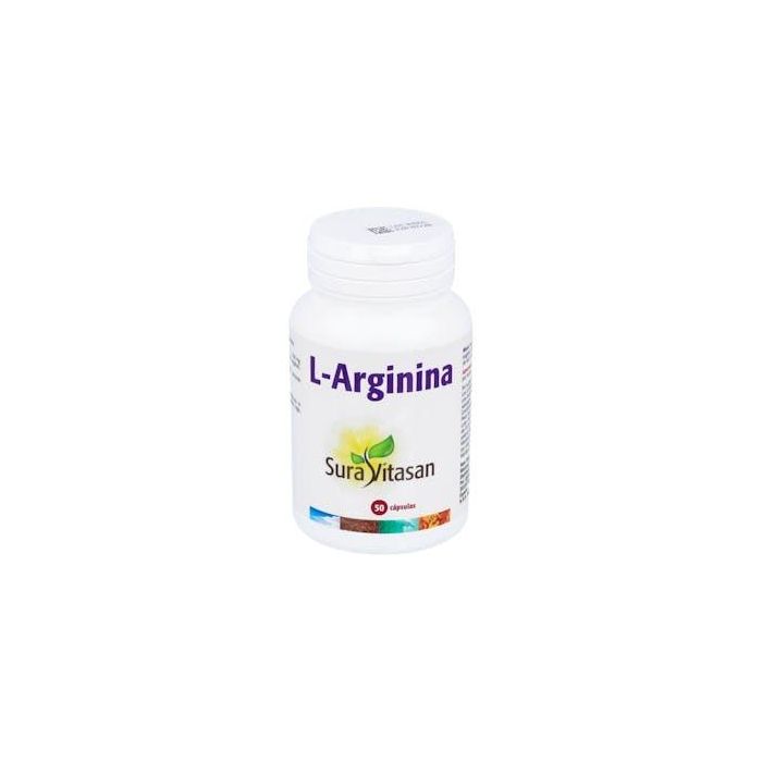 SURA VITASAN L-Arginina 500mg, 50 Cápsulas. Suplemento alimenticio en forma libre y natural.