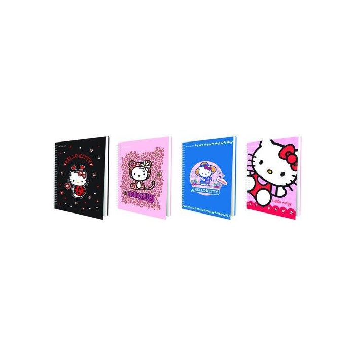 Bloc Folio Tapa Dura Rayado 80 Hojas/63 Grs. Hello Kitty Infantil Con Stickers