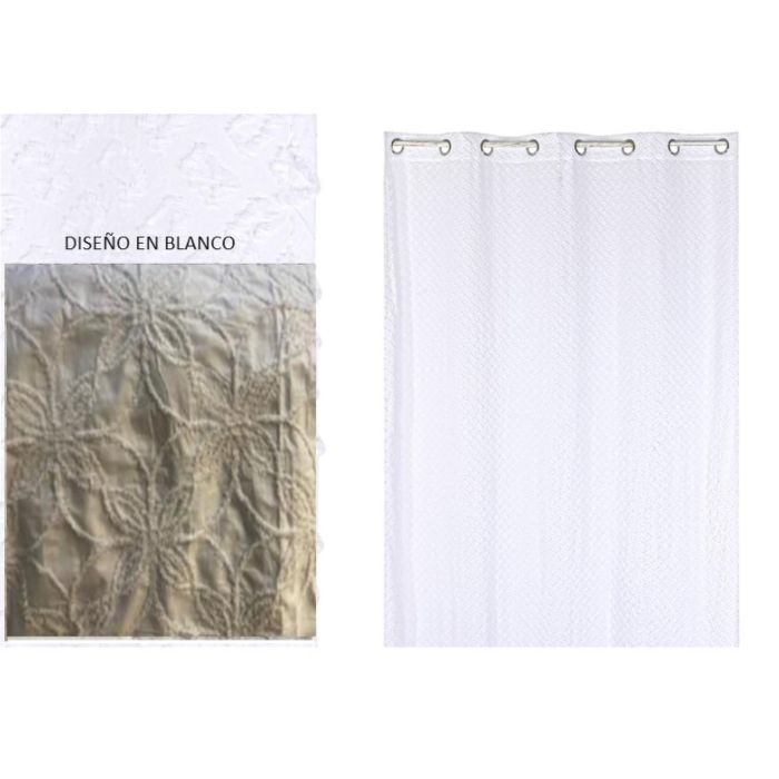 Cortina Boho DKD Home Decor Blanco 260 x 140 cm (2 Unidades)