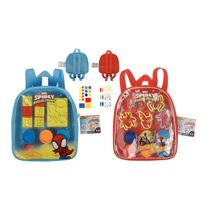 Mochila manualidades plastilina y moldes spiderman modelos surtidos