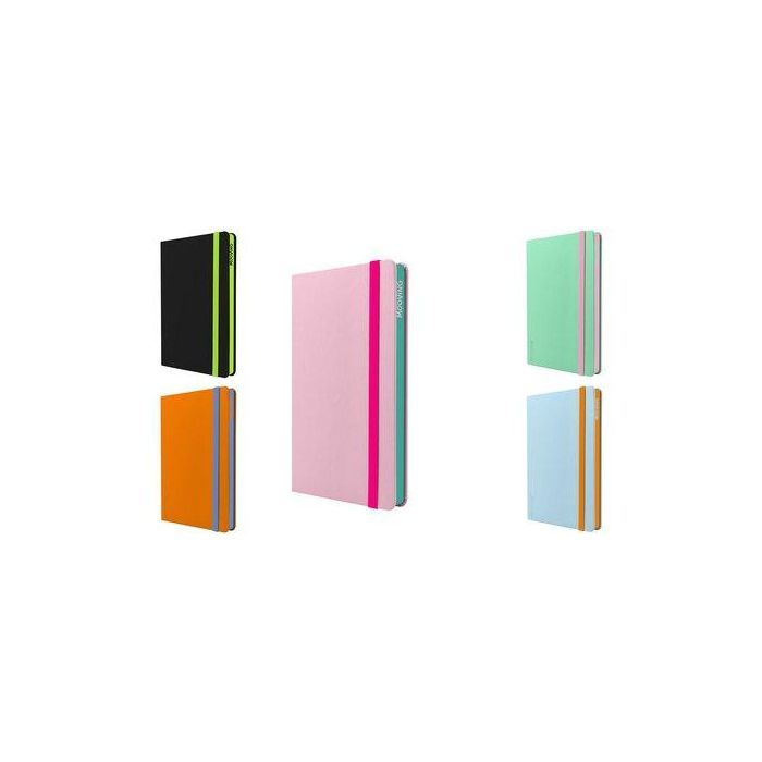 Cuaderno Mooving Tapa Dura A5 96H 90Gr. Horizontal Con Goma Colores Surtidos