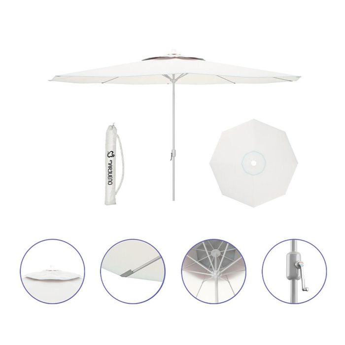 Marbueno Sombrilla Acero 8 Barillas D270 cm Polyester Blanca Jardin, Piscina y Terraza 10187 3 Marbueno Sombrilla Acero 8 Barillas D270 cm Polyester Blanca Jardin, Piscina y Terraza 10187 3