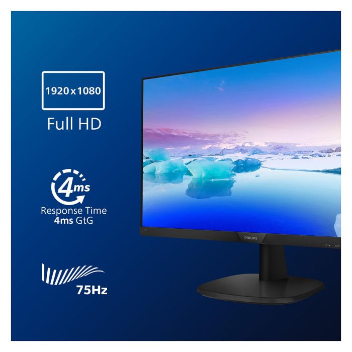 Philips Monitor 273V7QJAB 27 pulgadas Full HD IPS HDMI VGA DisplayPort Altavoces Negro 2
