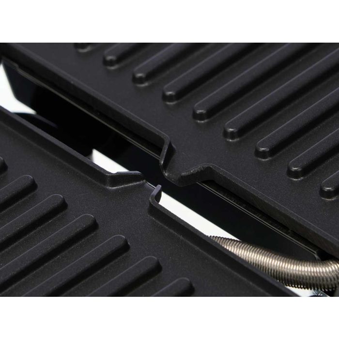 Argon Parrilla Doble Presión Media Negra 1000W, Antiadherente, Apertura 180º, Bandeja Aceite, 29x23 cm (4 Unidades) 2