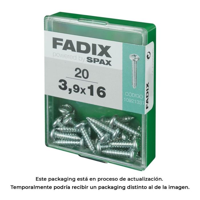 Caja m 20 unid. tornillo rosca chapa cr cinc 3,9x16mm fadix