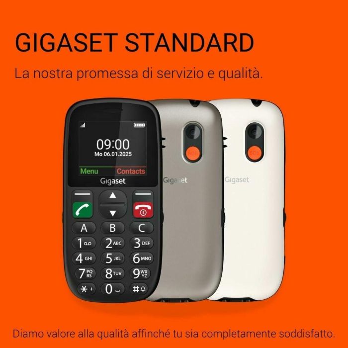 Gigaset GL395 Teléfono Móvil para Personas Mayores, Tecla SOS, Pantalla Grande, Base de Carga, IP44, Negro 3