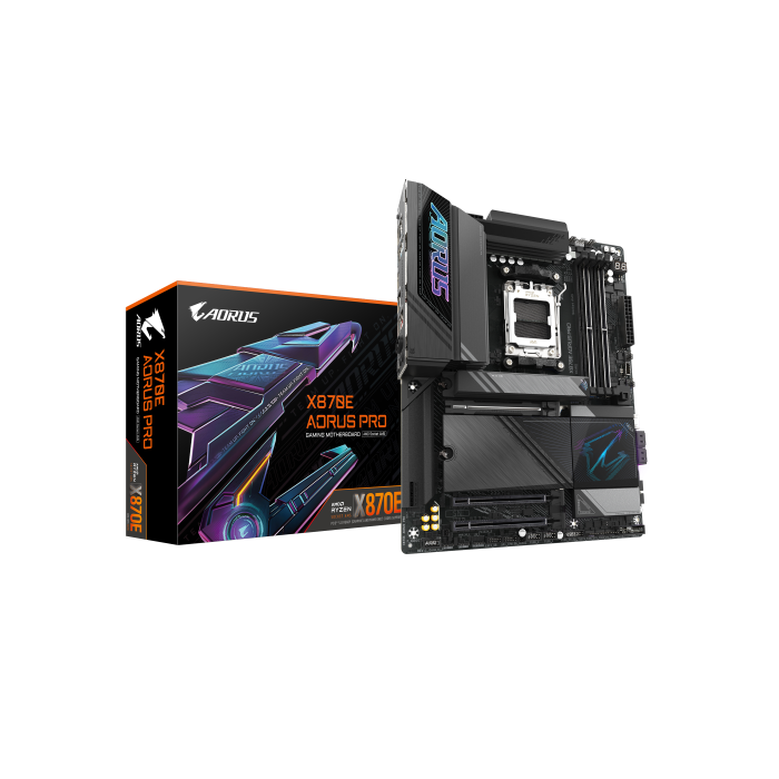 Gigabyte Placa base X870E AORUS PRO 9MX87EPRO-00-10 - Compatible con AMD Ryzen 9000, DDR5 hasta 8000MHz, Wi-Fi 7, USB 3.2 Gen 2x2, ATX