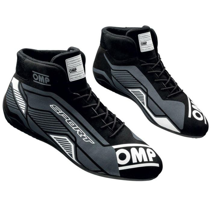 Botines Racing OMP SPORT Negro/Blanco 44