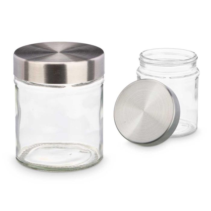 Tarro Cristal Redondo Tapa Acero 300Ml Vivalto 8X10CM (24 Unidades) 1 Tarro Cristal Redondo Tapa Acero 300Ml Vivalto 8X10CM (24 Unidades) 1