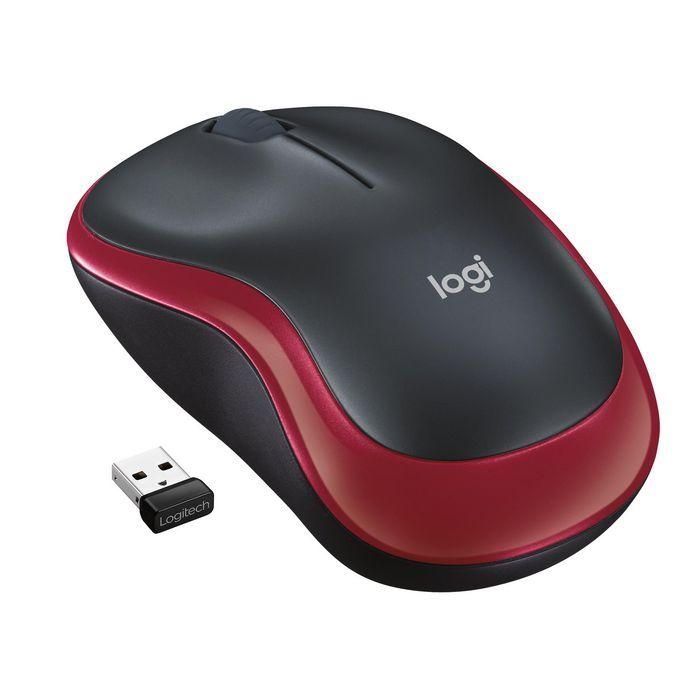 Logitech Wireless Mouse M185, RF Wireless, Alkaline, Red Logitech Wireless Mouse M185, RF Wireless, Alkaline, Red