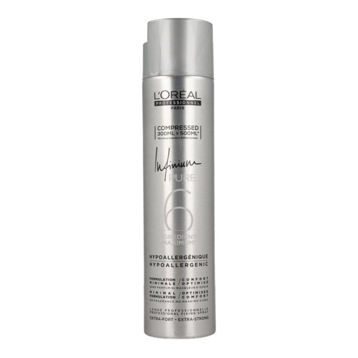 L'Oréal Infinium Laca Profesional Extra Fuerte para Peinados Definidos Duraderos con Acabado Natural Sin Residuos 300ml