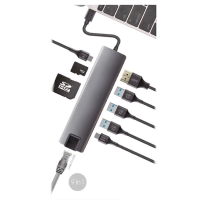 Hub USB CoolBox COO-DOCK-01 Gris 1