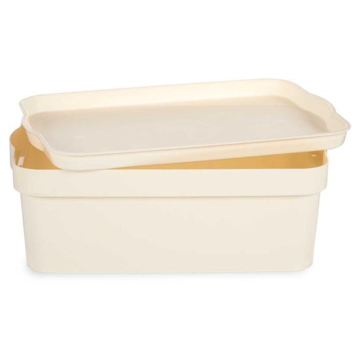 Caja Plastico Con Tapa 6L Crema Kipit 21X11CM (12 Unidades) 2 Caja Plastico Con Tapa 6L Crema Kipit 21X11CM (12 Unidades) 2