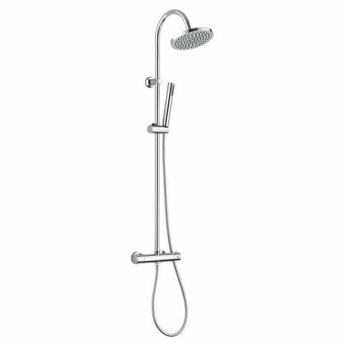 ROUSSEAU Loona Columna de Ducha Termostática Monomando Cromada Anti-Cal 3 Chorros (Lluvia, Masaje, Espuma) Seguridad 38°
