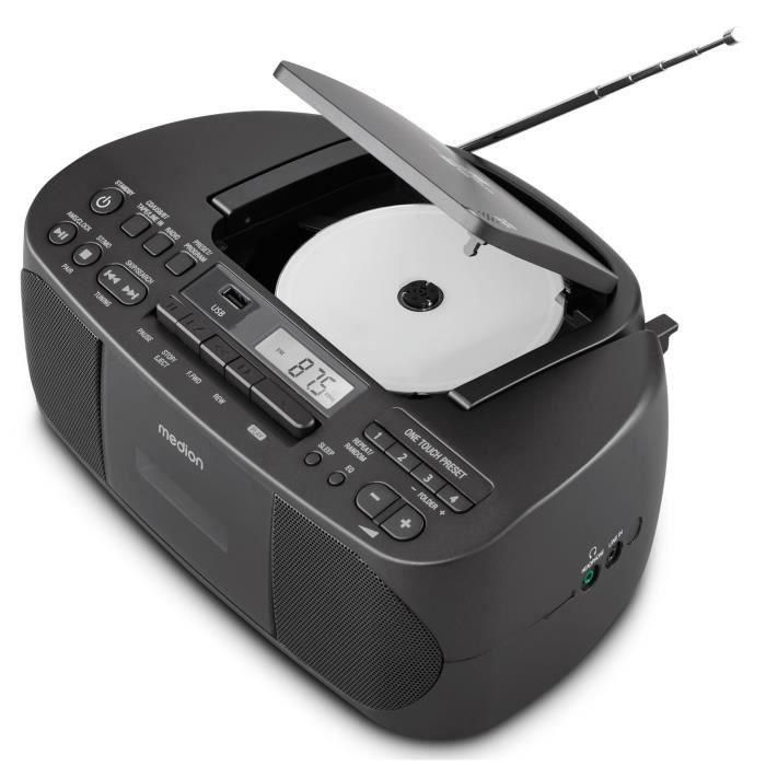 Radio CD K7 - MEDION - FM - 2x3W RMS - Negra 2 Radio CD K7 - MEDION - FM - 2x3W RMS - Negra 2