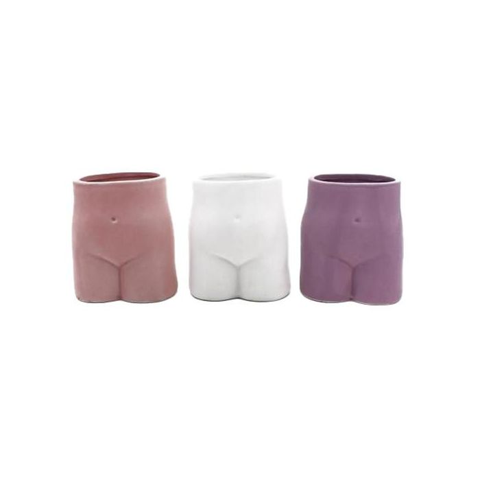 DKD Home Decor Vela Urban de Cera 250 gr Colores Surtidos (Blanco, Rosa, Lila) 7x10x9 cm - Pack 12 Unidades