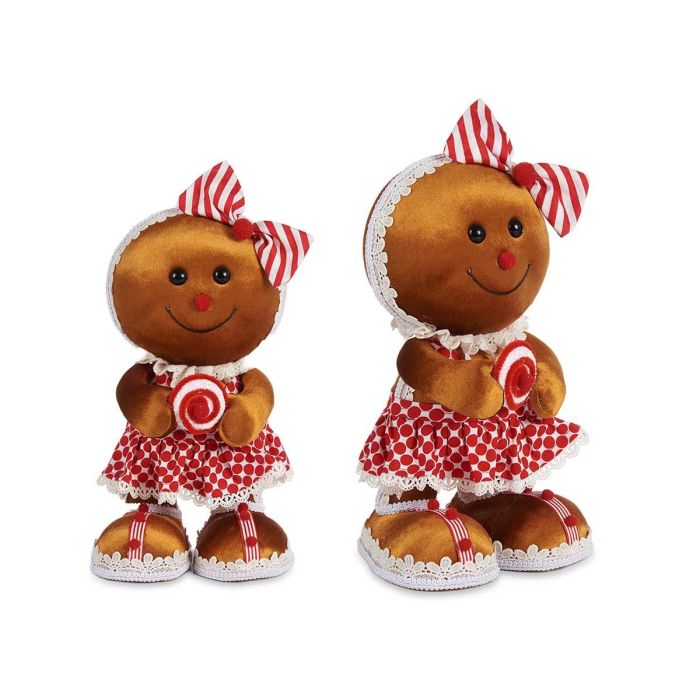 Figura Galleta Jengibre con Lazo 33 cm Krist+ - Rojo y Marrón (4 Unidades) Figura Galleta Jengibre con Lazo 33 cm Krist+ - Rojo y Marrón (4 Unidades)
