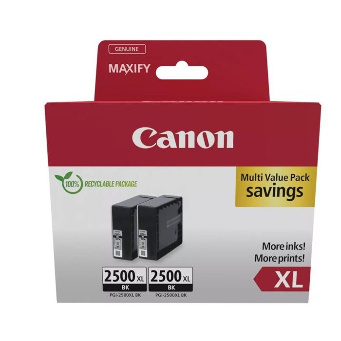 Canon PGI 2500XLBK Tinta Twin Pack Negro para Maxify IB4050, IB4150, MB5150, MB5155, MB5350, MB5450