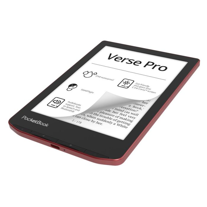 PocketBook Verse Pro - Ebook 6" SMARTlight, IPX8, Audiolibros, Bluetooth, 16GB - Azure/Passion Red 2